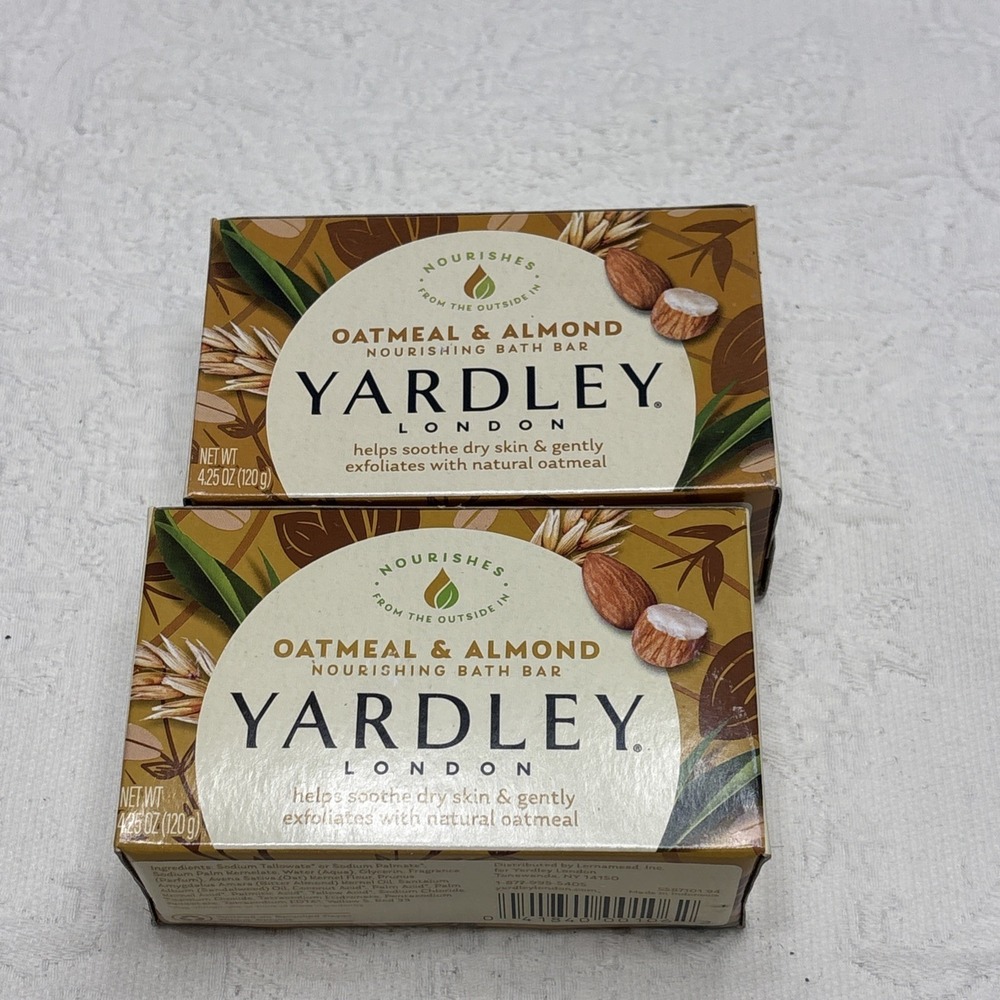 Yardley London Soap Bath Bar Oatmeal & Almond 4 oz 2 Pack